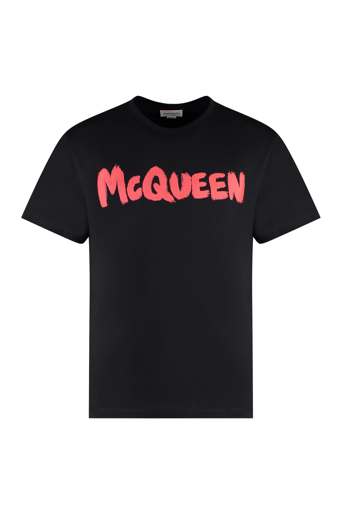 Shop Alexander Mcqueen Cotton Crew-neck T-shirt In Black