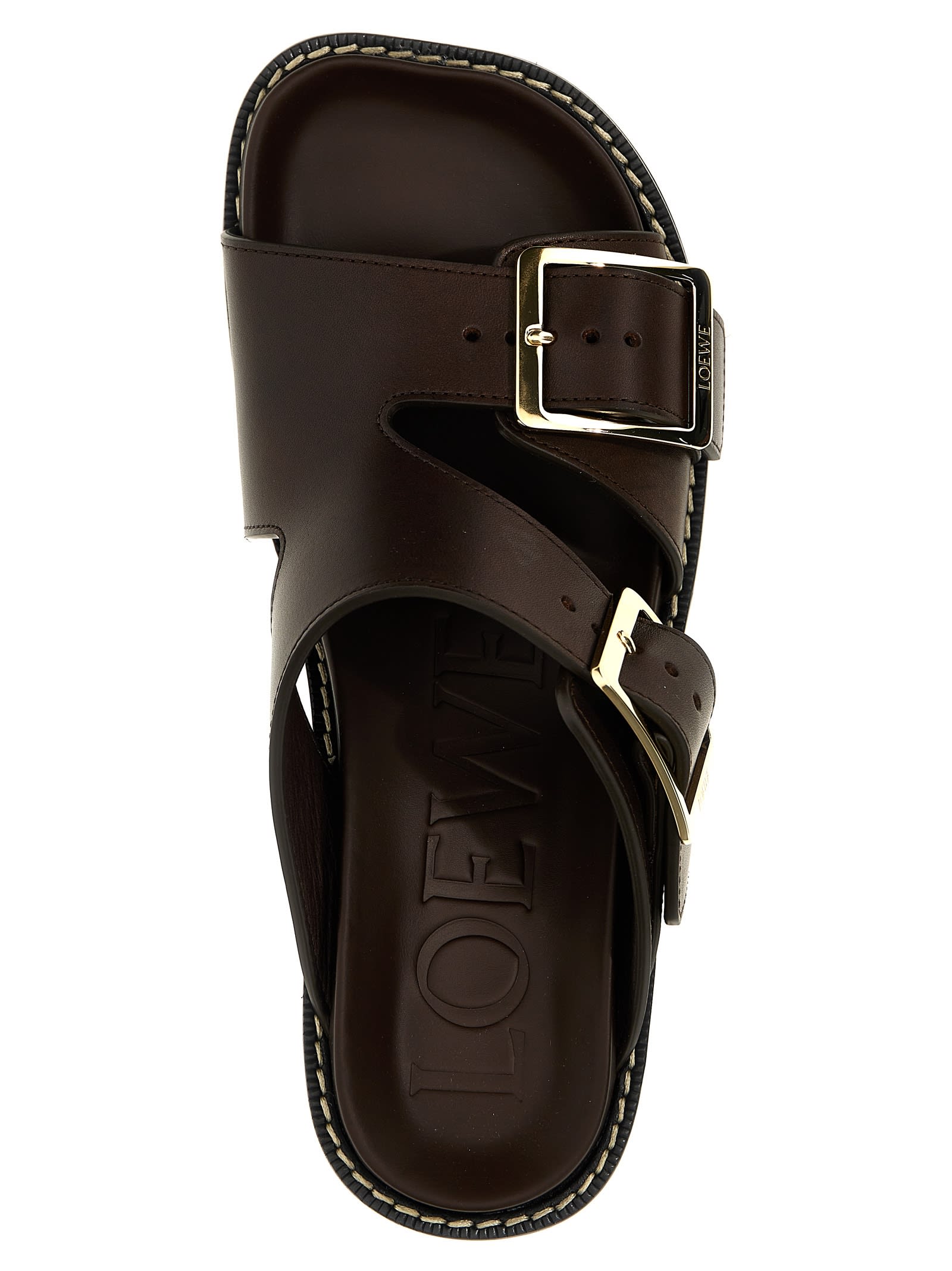 Shop Loewe Ease Sandals In Brown