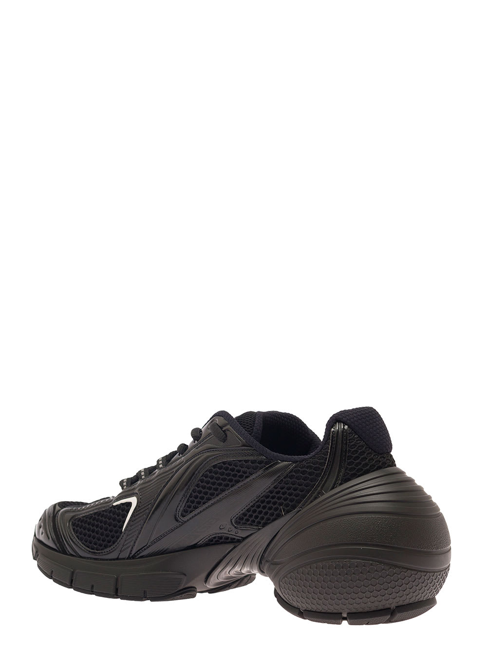 Shop Givenchy Tk-mx Black Low Top Sneakers With Side Logo Print In Mesh And Faux Leather Man