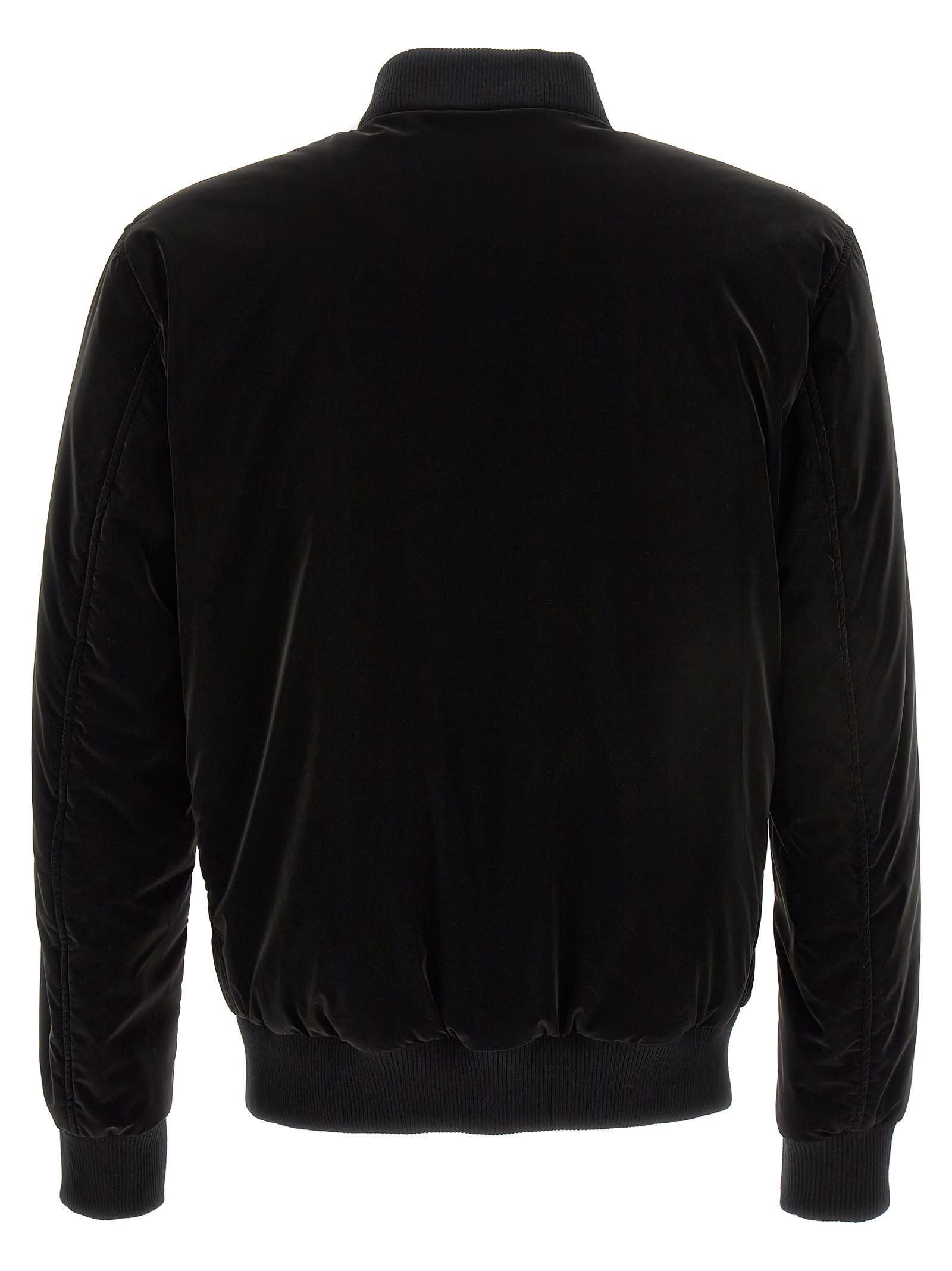 Shop Philipp Plein Logo Nylon Bomber Jacket In Black