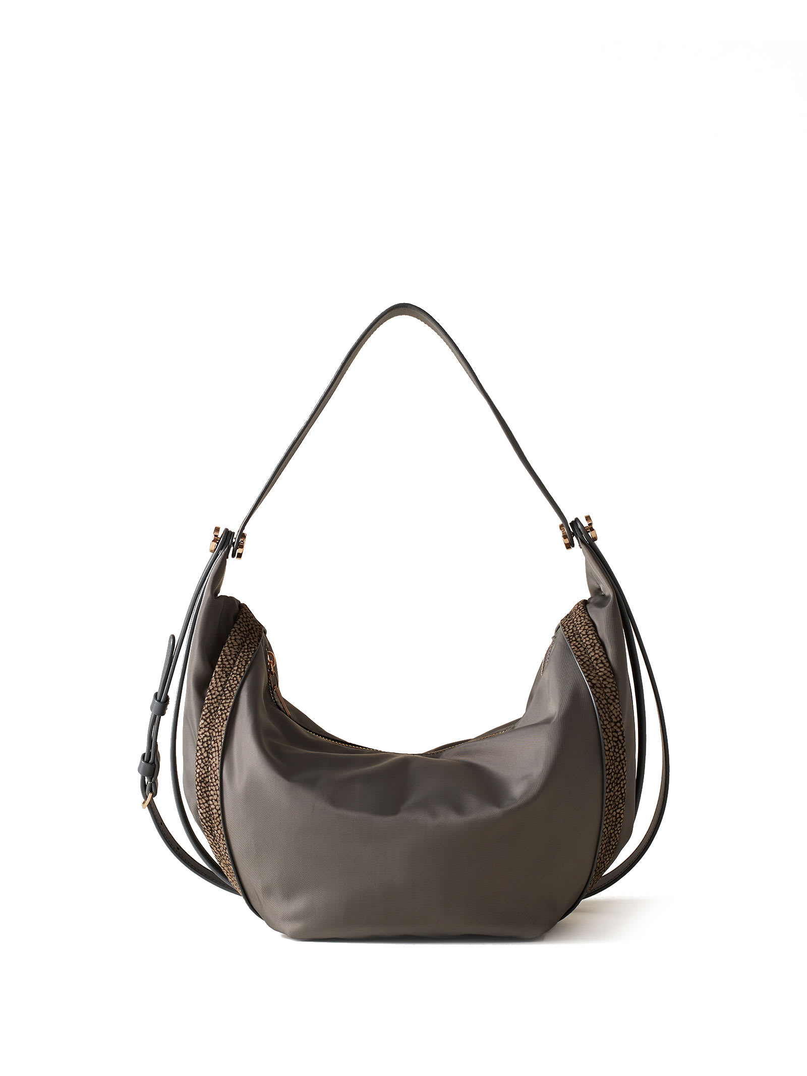 Borbonese Op Nylon And Leather Shoulder Bag