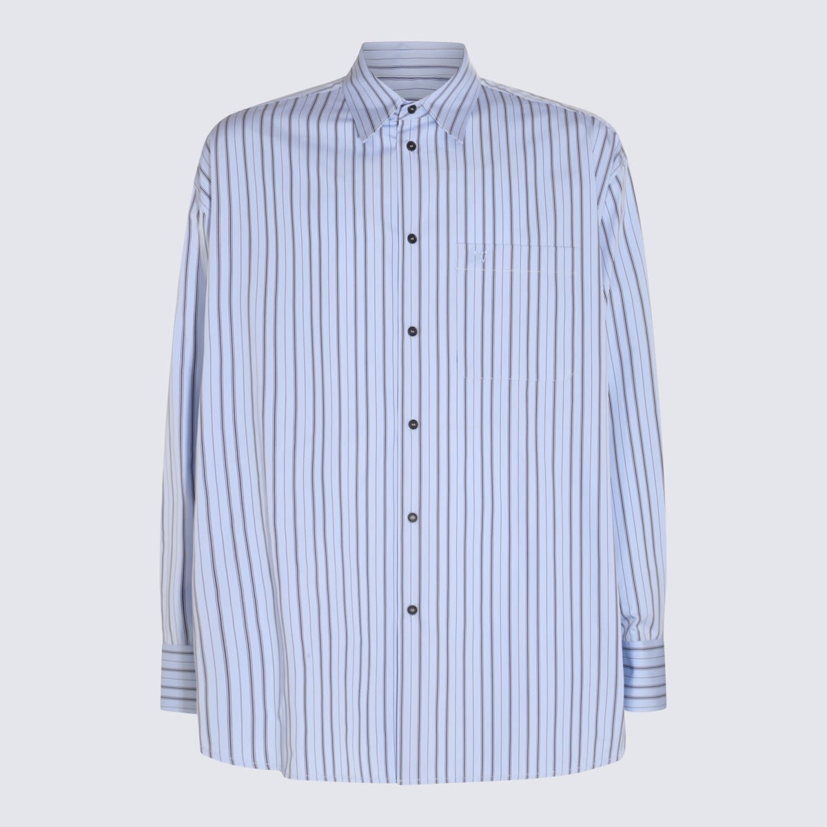Off-white Navy Cotton Stripe Shirt In Blue