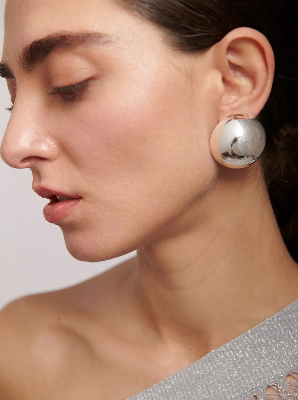 Federica Tosi 'luna' Metallic Earings With Rear Butterfly Clasp Closure And Circular Design In Metallic
