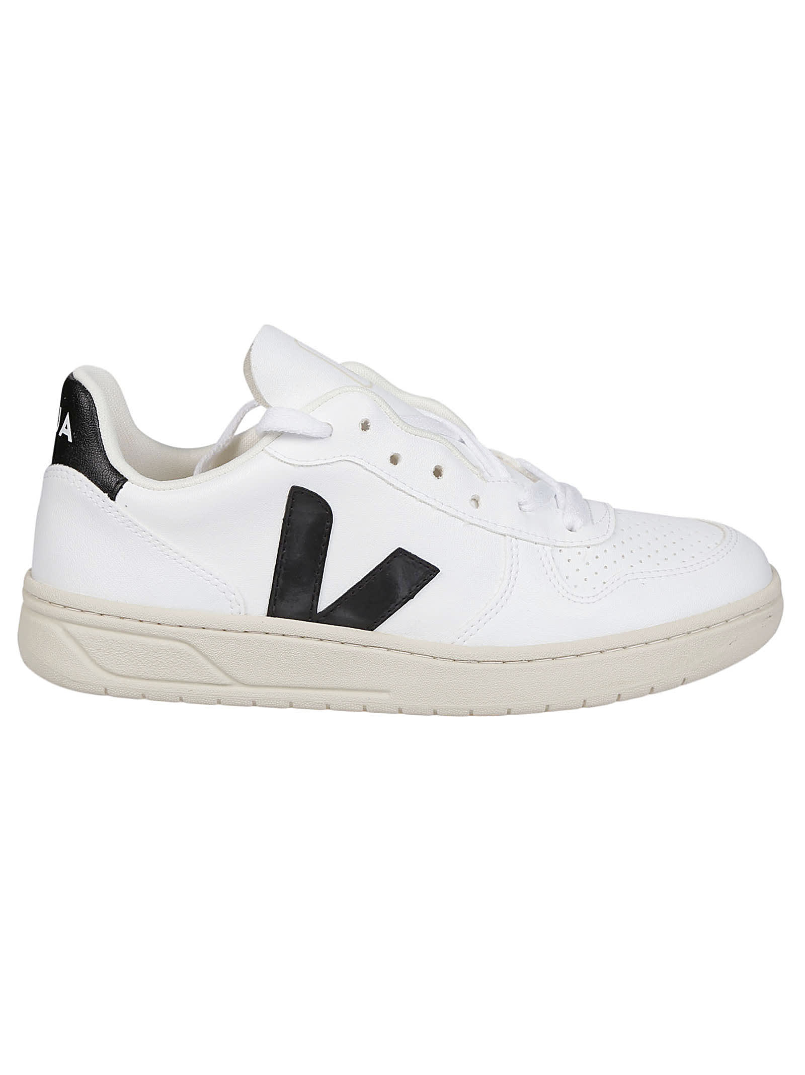 Shop Veja V-10 Sneakers In White/black