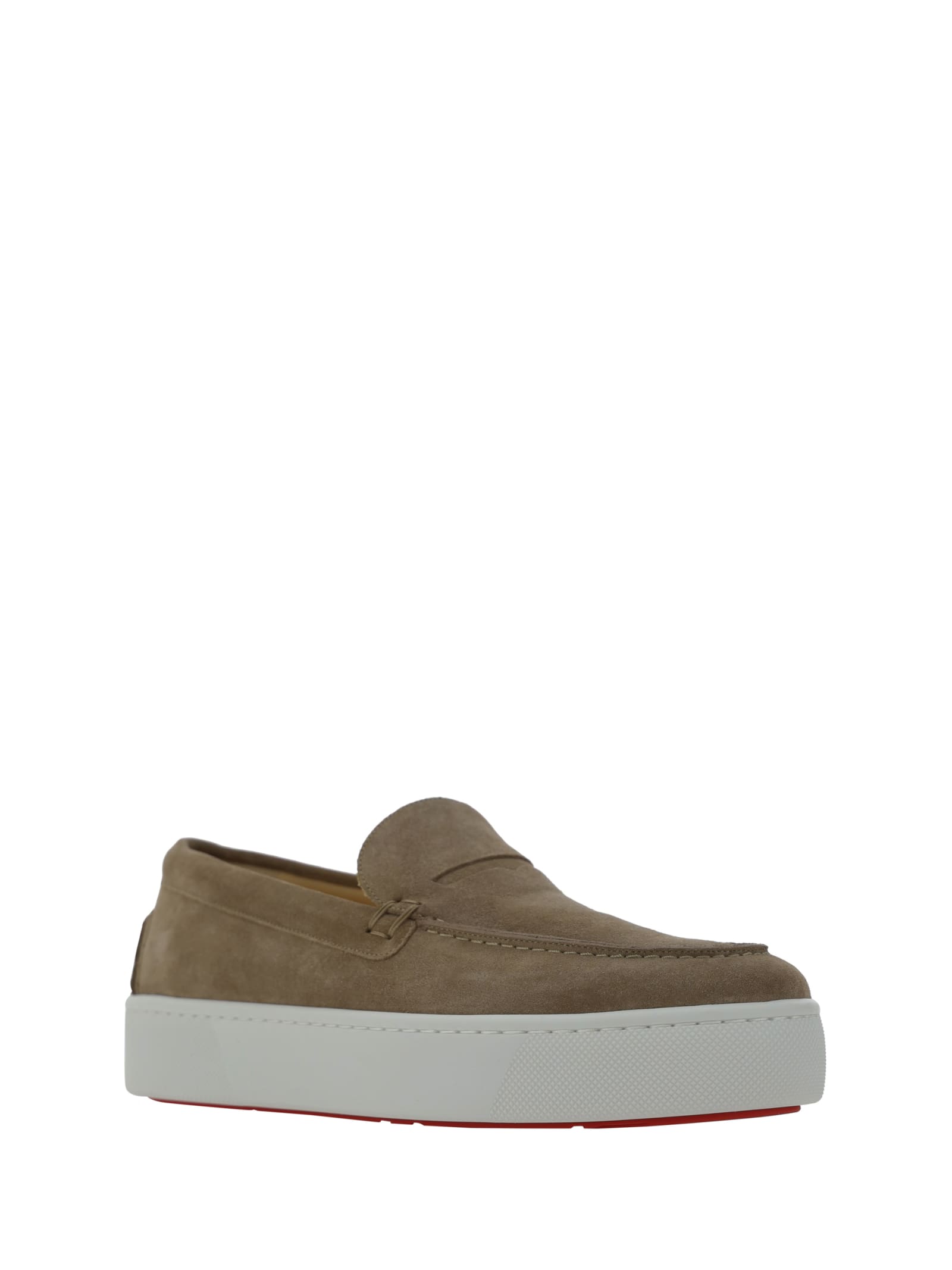 Shop Christian Louboutin Paquesboat Loafers In Saharienne