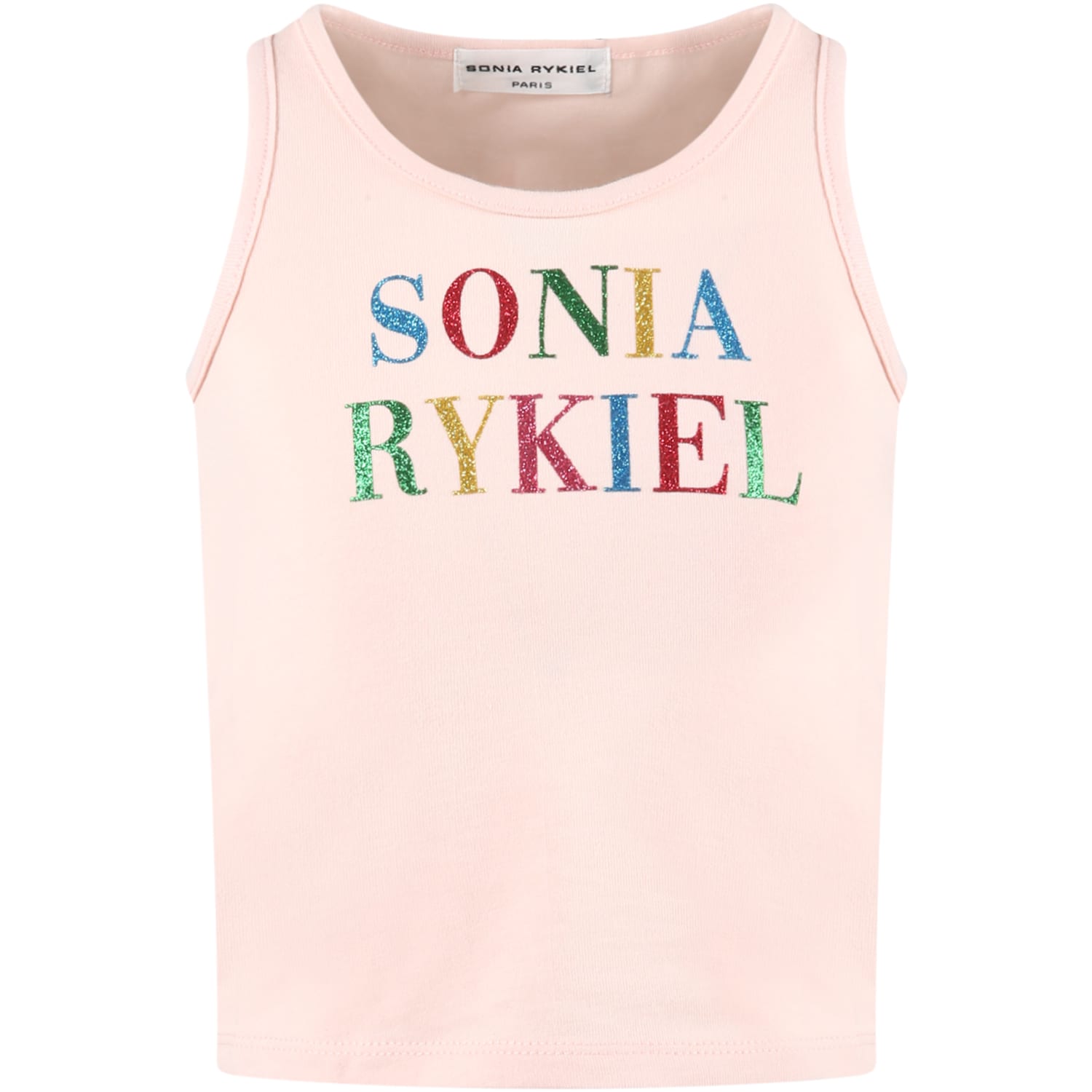 Sonia Rykiel Pink Tank Top For Girl With Logo