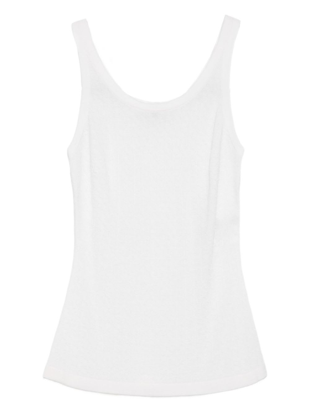 Elisabetta Franchi Wool Blend Tank Top In White