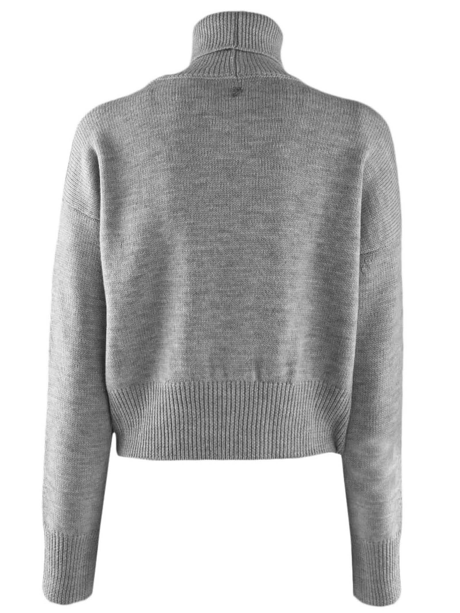 DONDUP GREY WOOL DOLCEVITA SWEATER 