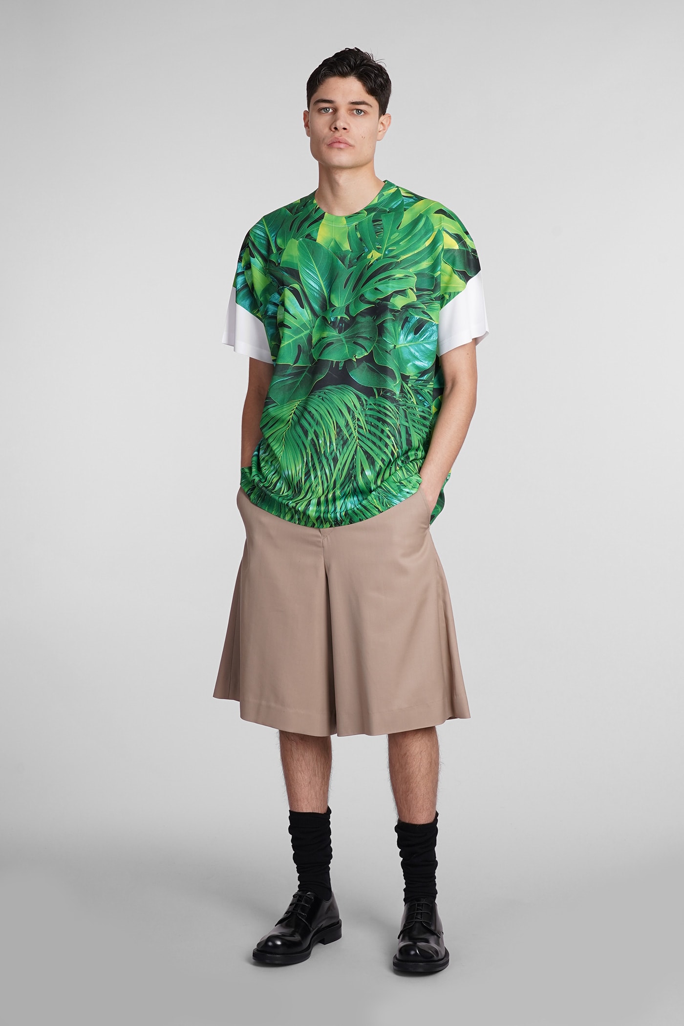 Shop Comme Des Garçons Homme Deux T-shirt In Green Polyester