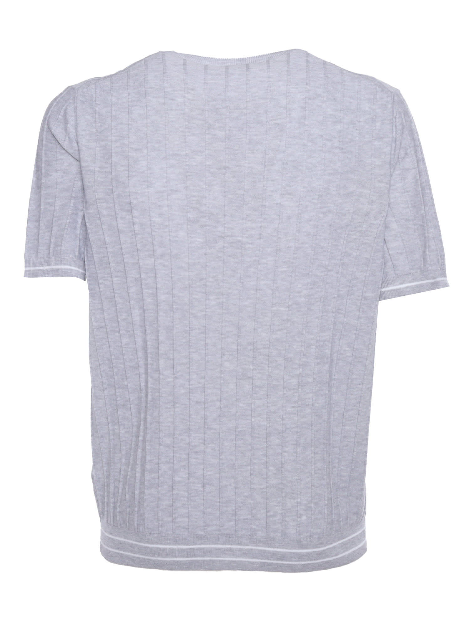 Shop Peserico Knitted T-shirt In Grey