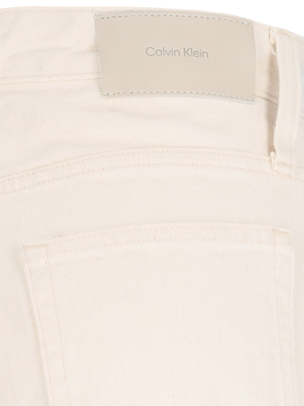 Shop Calvin Klein Palazzo Jeans In Cream