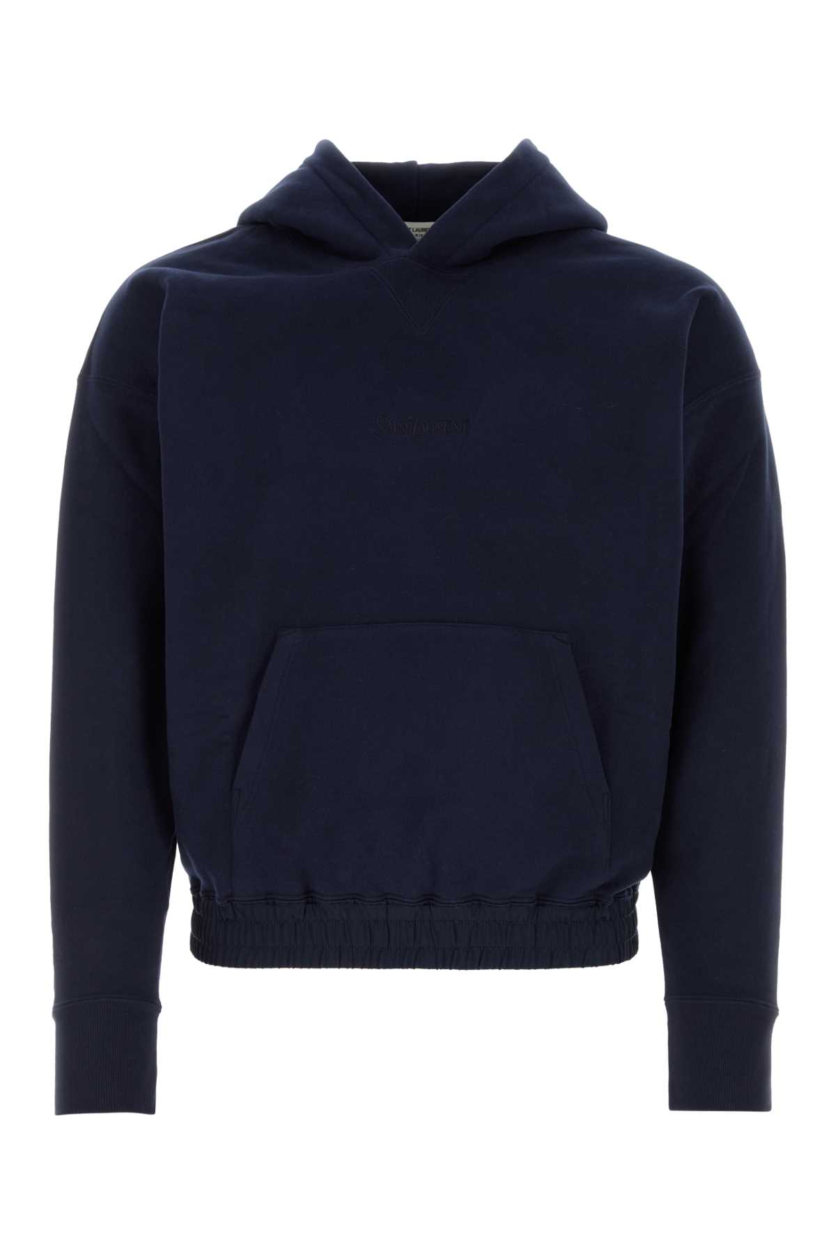 Shop Saint Laurent Dark Blue Cotton Sweatshirt In Marine