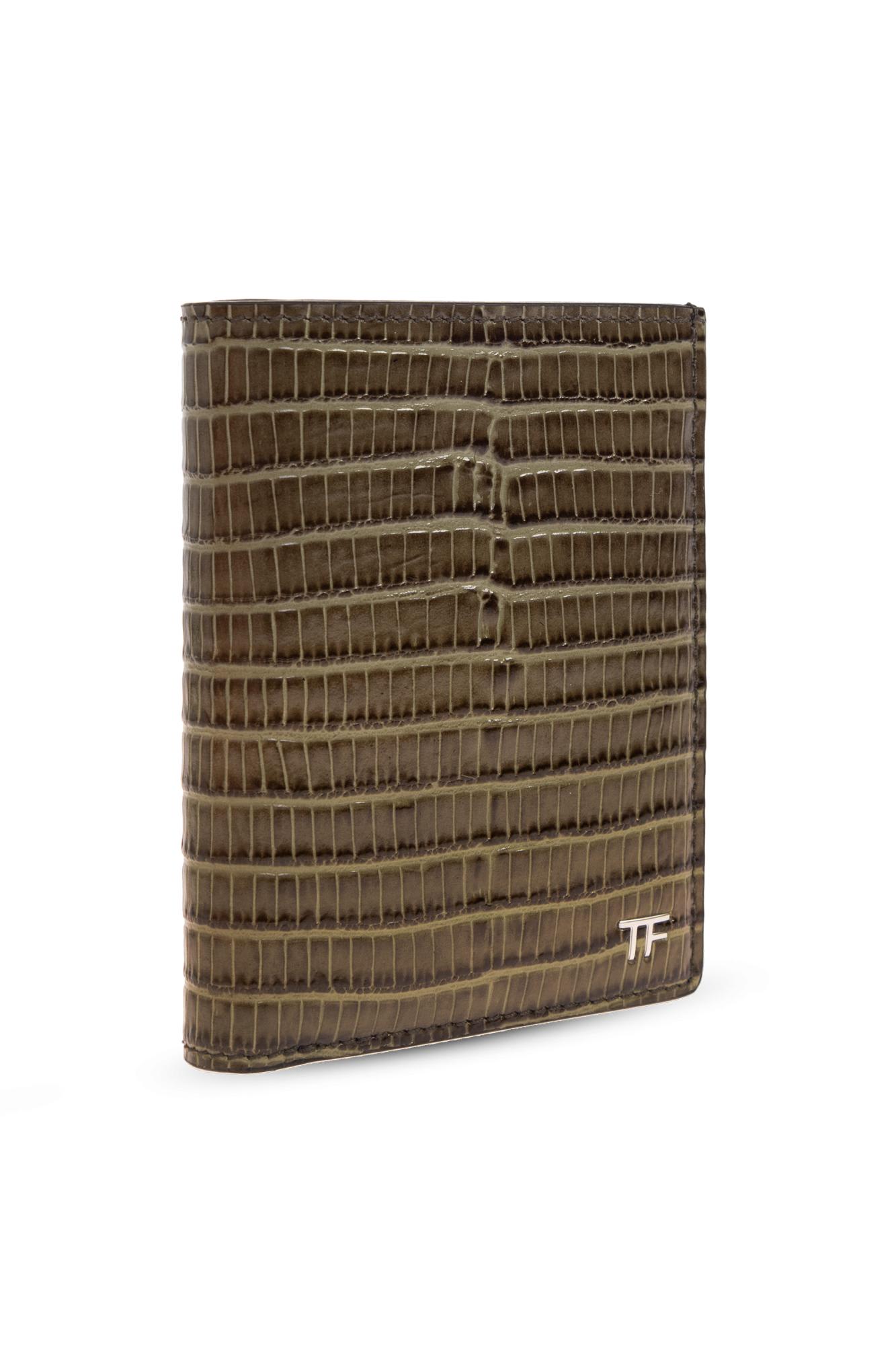 Tom Ford Folding Card Case In Green