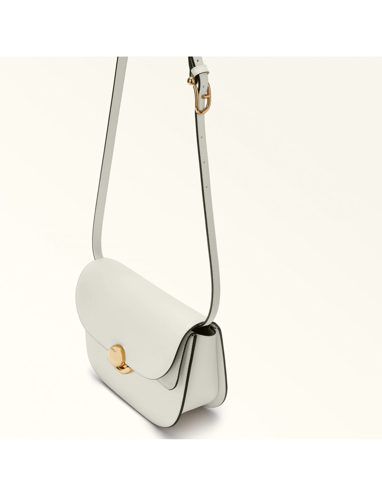 Furla Sfera S Shoulder Bag In Cream Color Leather