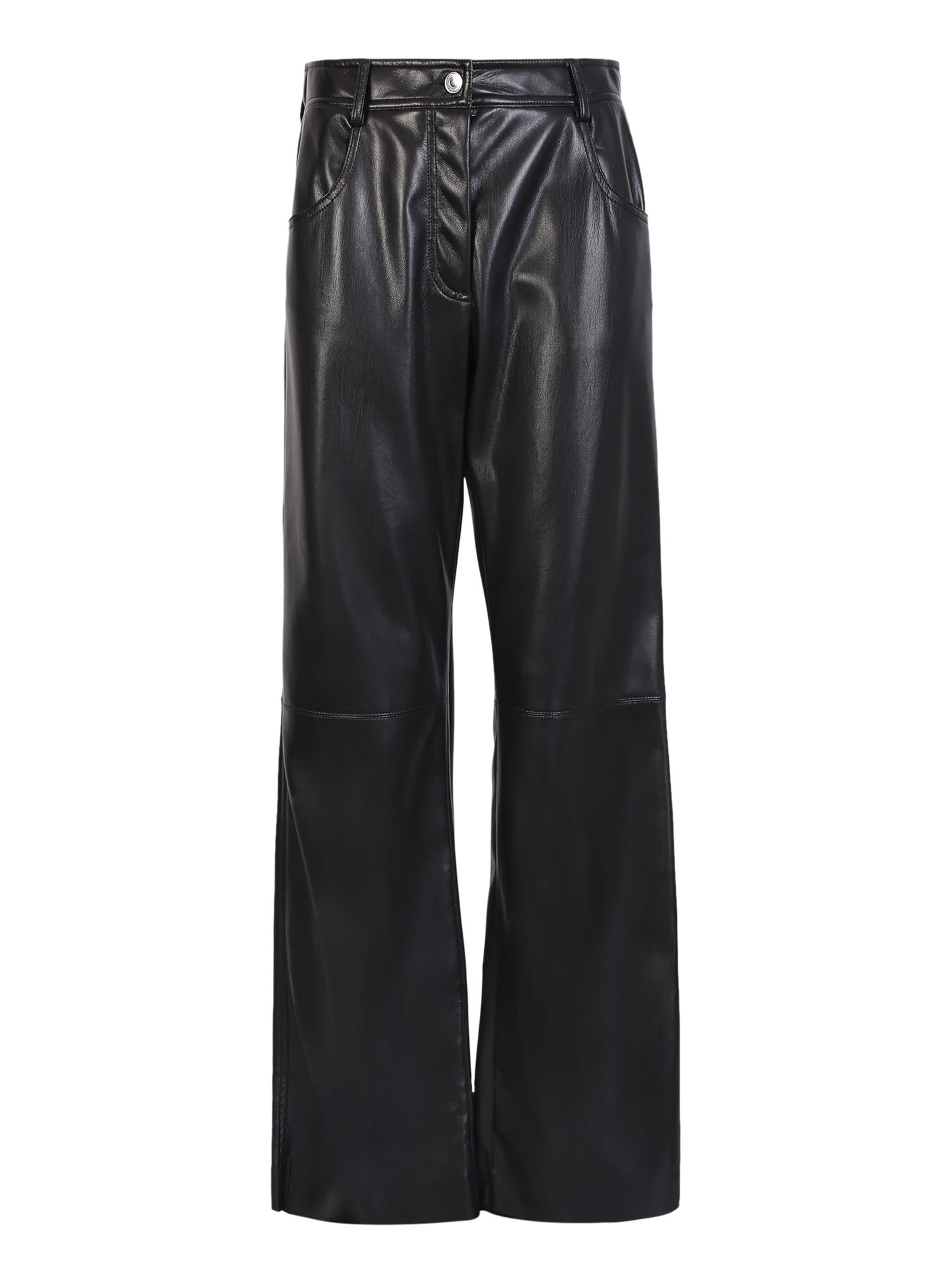MSGM Straight Leg Trousers In Eco-nappa By. Must Have Garment That Can Never Be Missing In The Wardrobe; Minimal And Casual MSGM