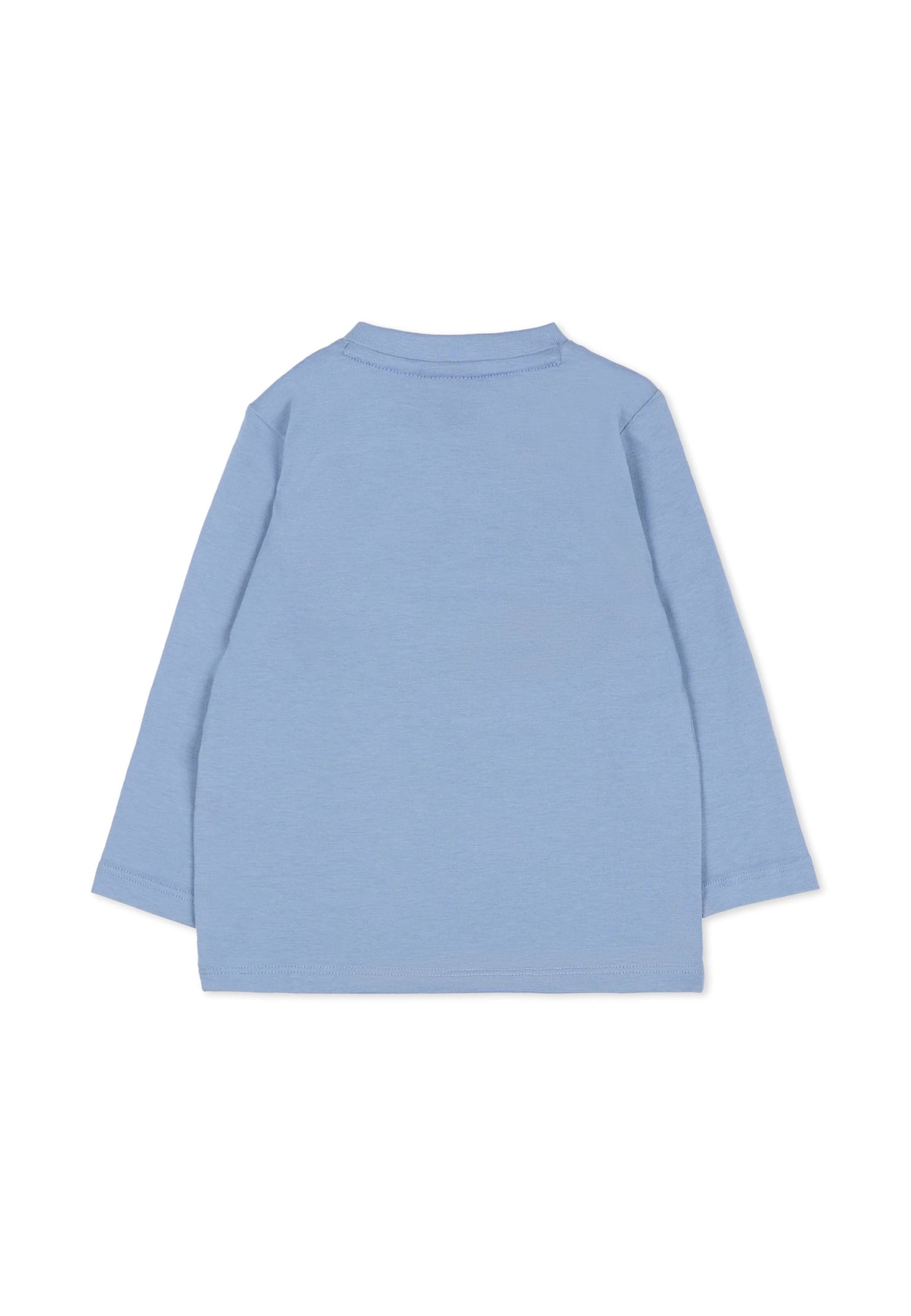 Hugo Boss Light Blue T-shirt For Baby Boy With Logo In Blue