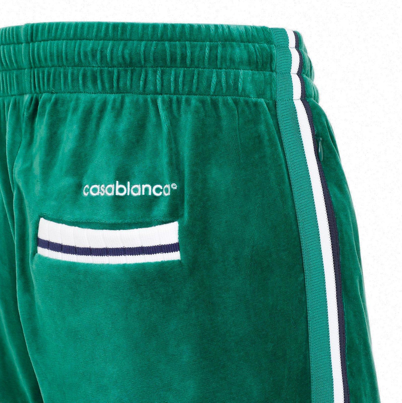 Shop Casablanca Logo Embroidered Velvet Jogging Pants In Green