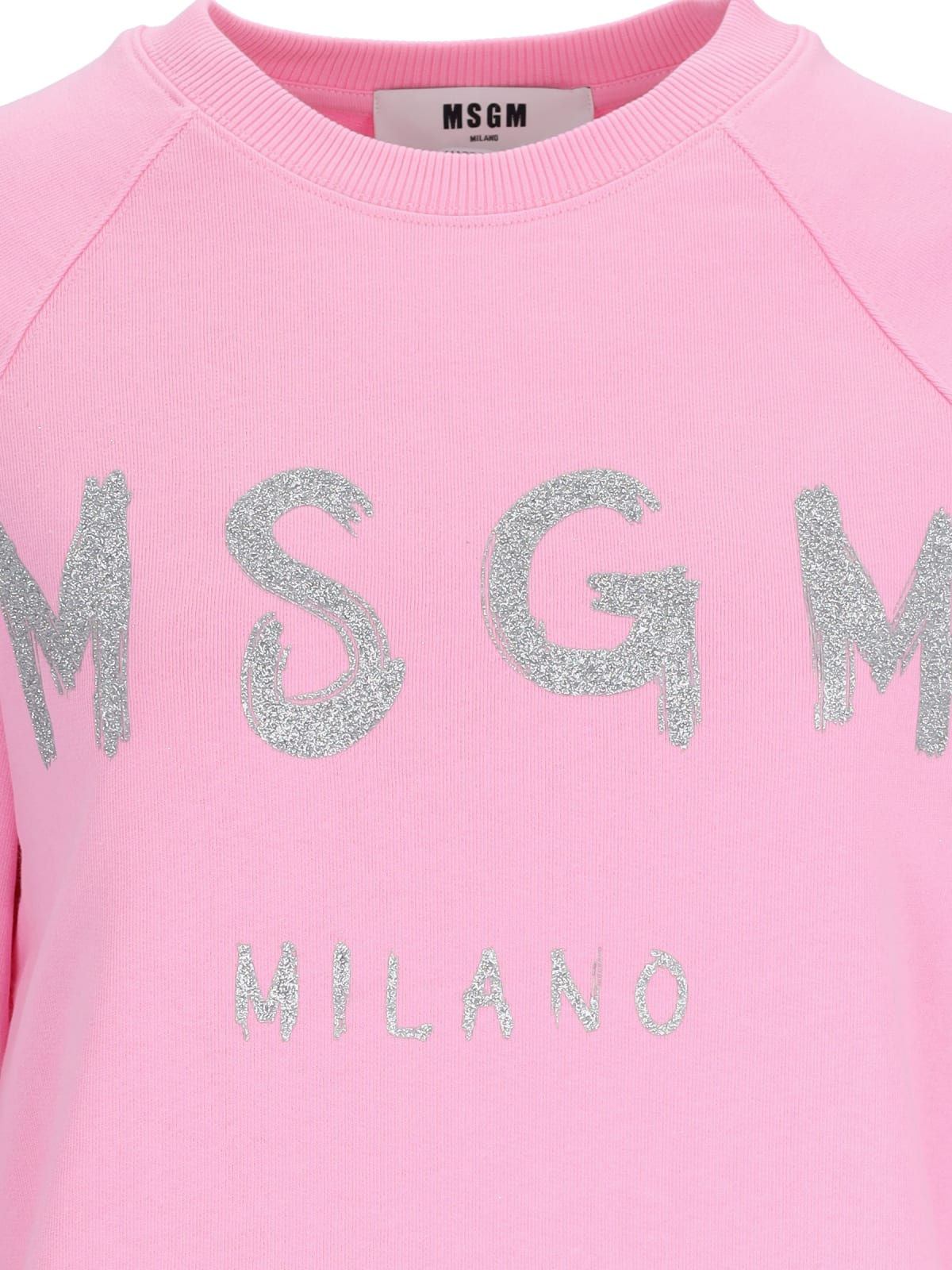 Shop Msgm Logo Crewneck Sweatshirt In Pink