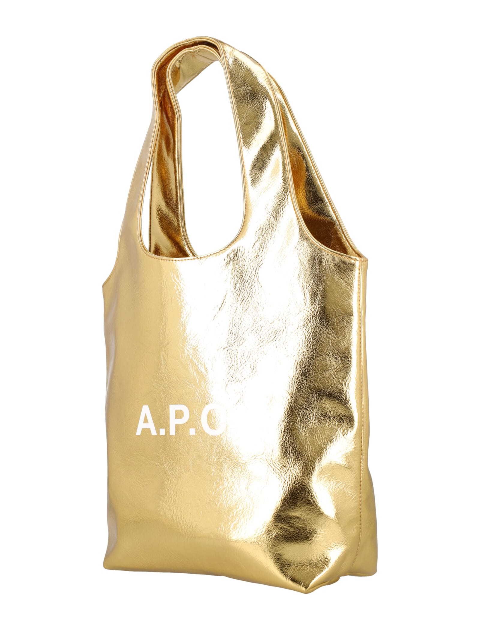 Shop Apc Ninon Small Tote Bag In Gold