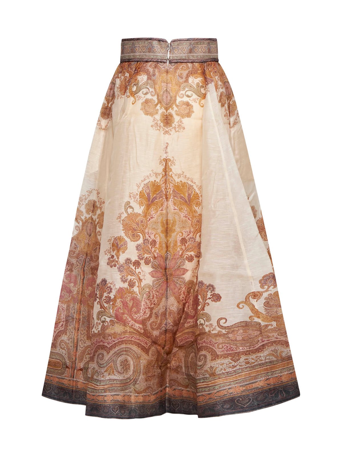 Shop Zimmermann Illustration Midi Skirt In Pink