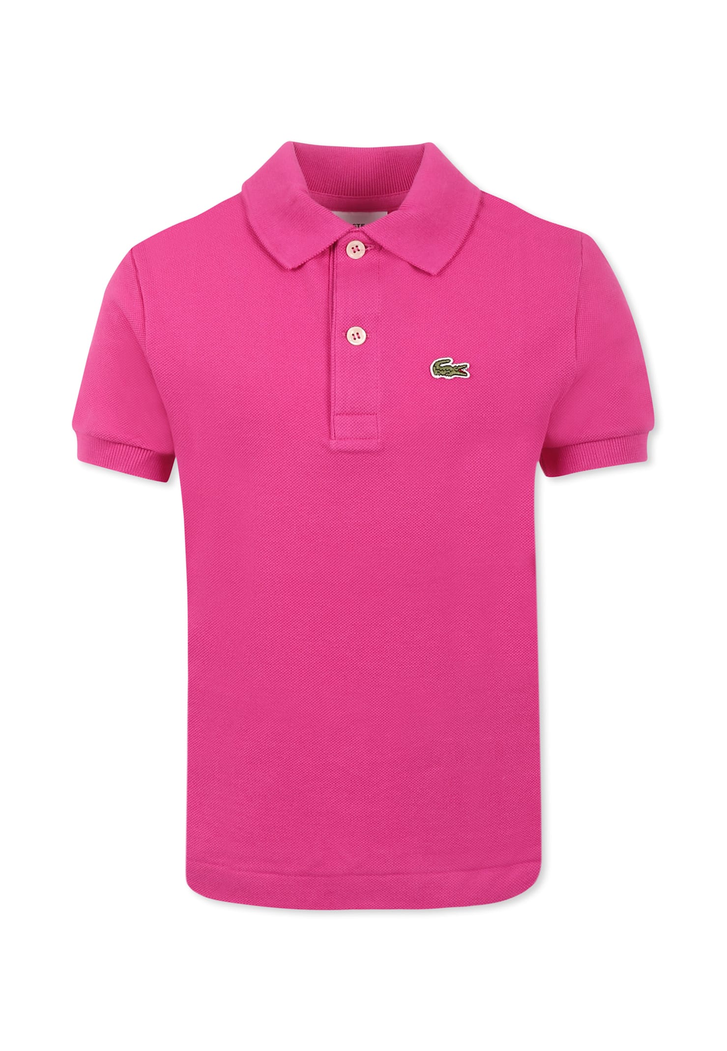 LACOSTE FUCHSIA POLO SHIRT FOR KIDS WITH CROCODILE