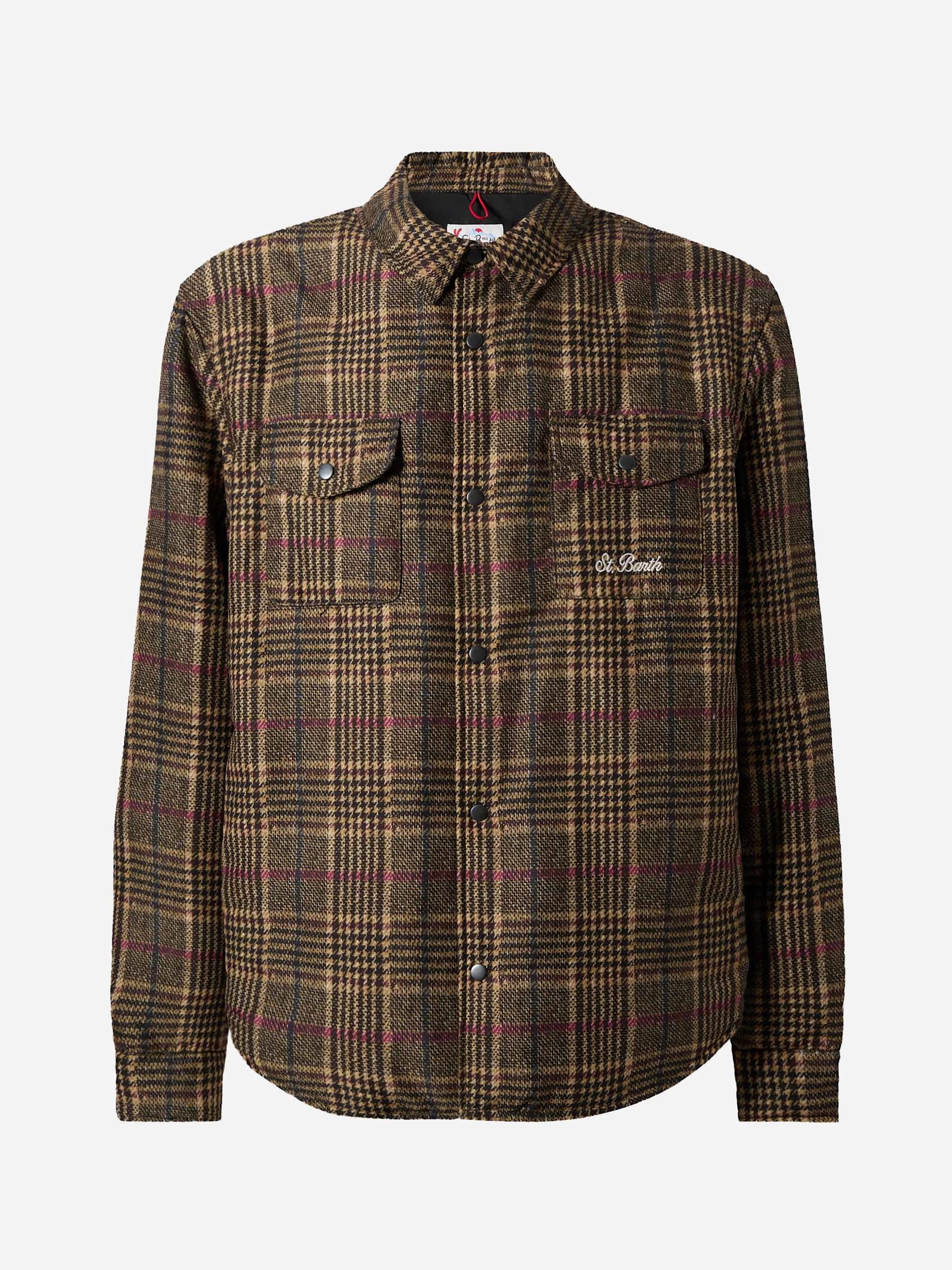 MC2 Saint Barth Technic Fabric Overshirt Chalet With Prince Of Wales Print