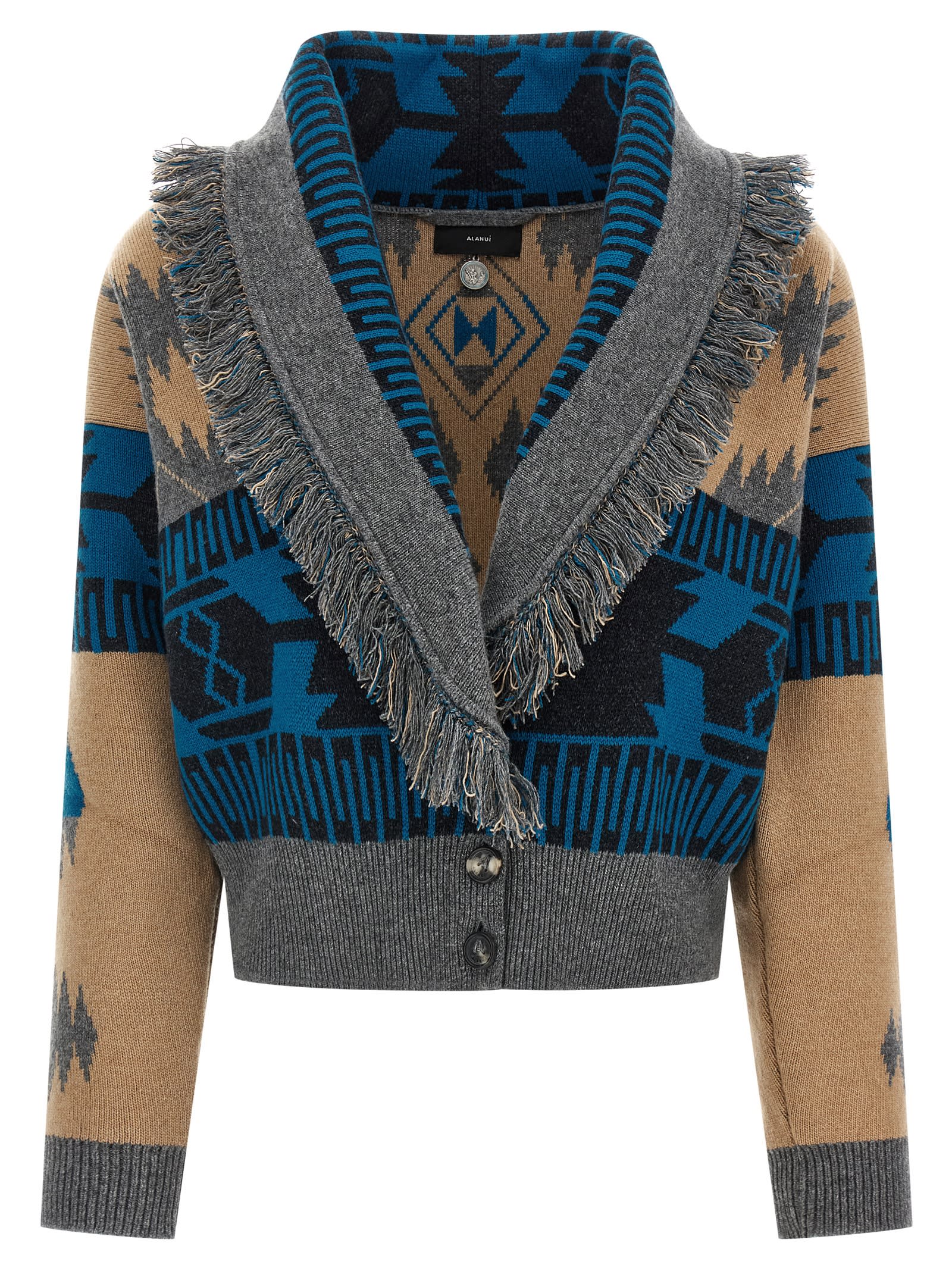 Alanui Icon Jacquard Fringe Bomber Jacket In Multi