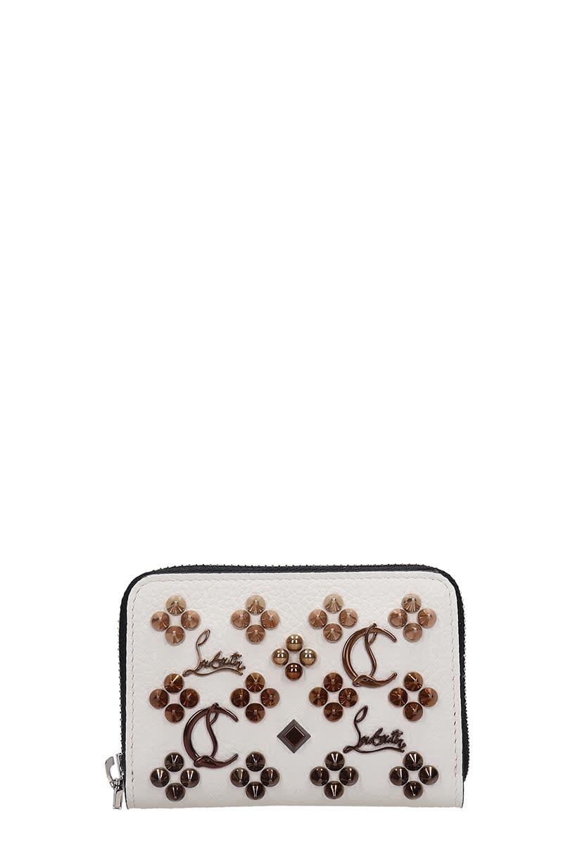 CHRISTIAN LOUBOUTIN PANETTONE WALLET IN WHITE LEATHER,11333064