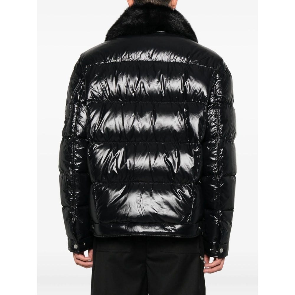 Moose Knuckles Faux-fur Collar Padded Jacket In Black