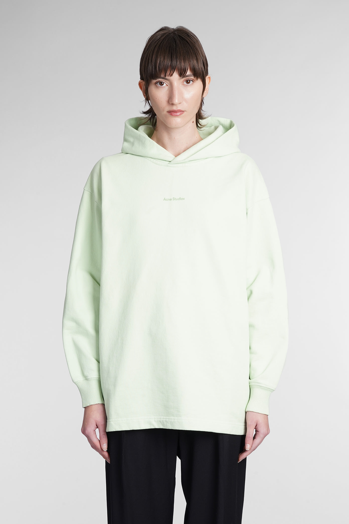 Acne Studios Sweatshirt In Green Cotton