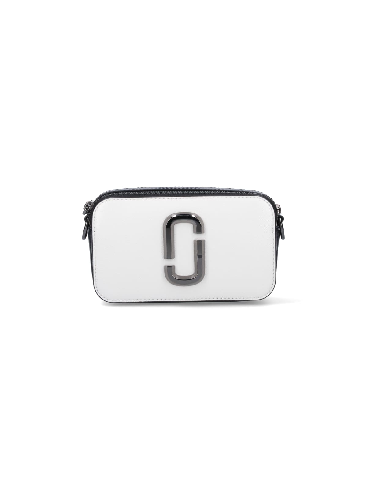 Shop Marc Jacobs The Bi-color Snapshot Crossbody Bag In Black/white