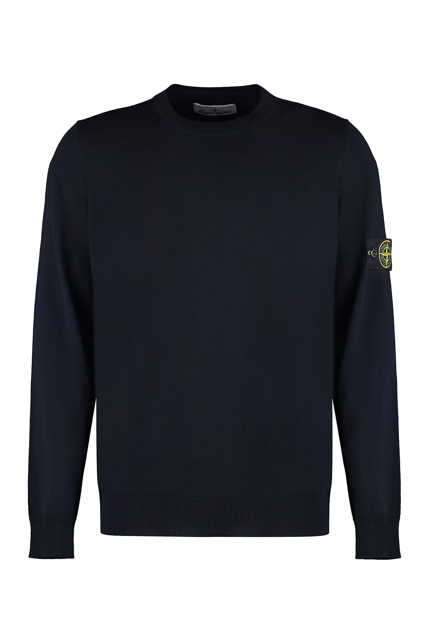 Shop Stone Island Knit Wool Blend Pullover In Blue