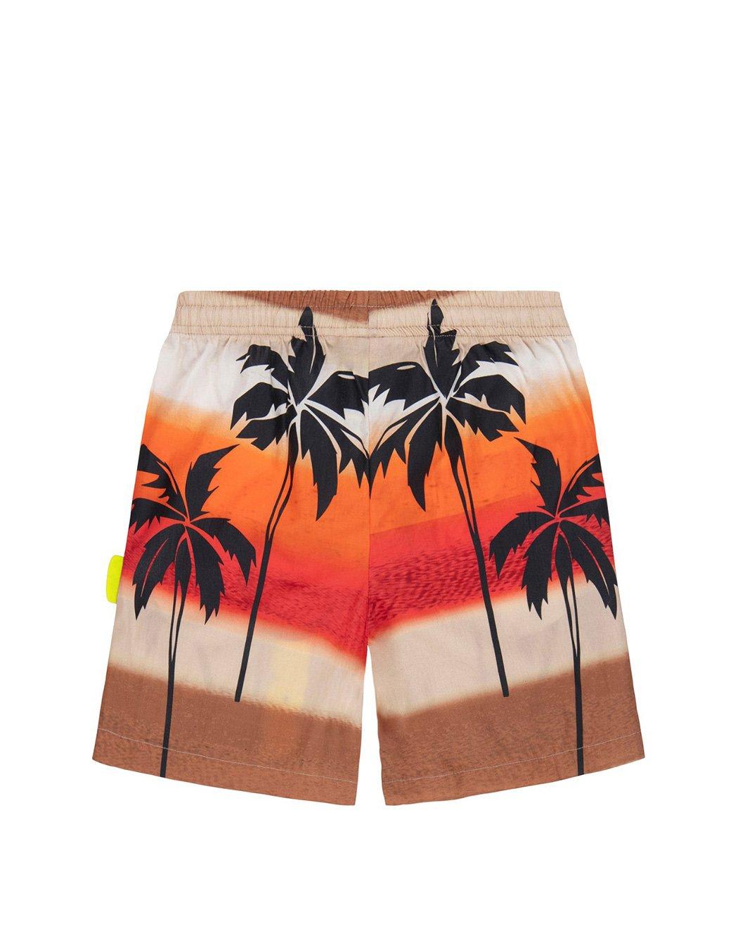 Barrow Palm Tree-print Deck Shorts In Sabbia