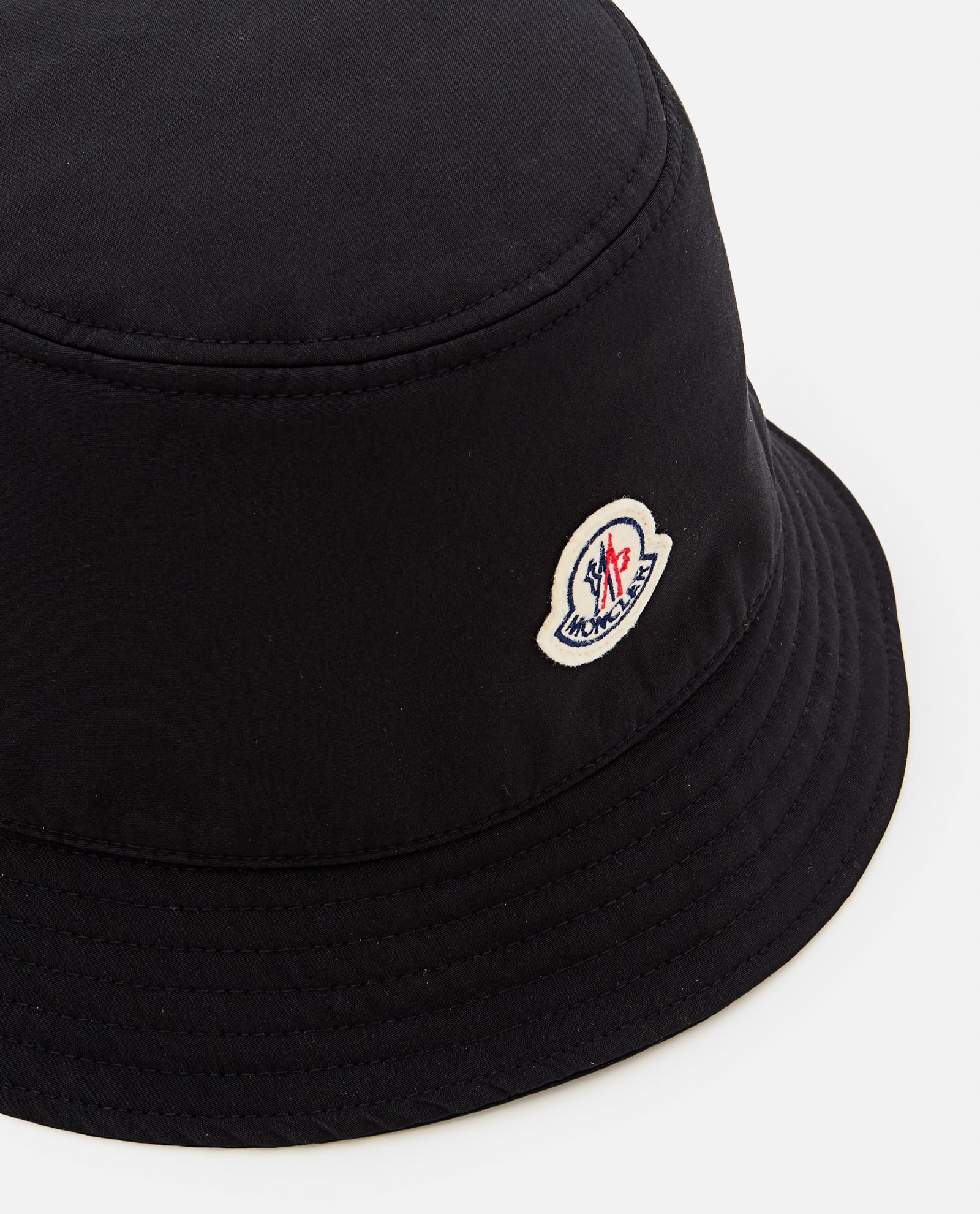 Shop Moncler Logo Bucket Hat In Black