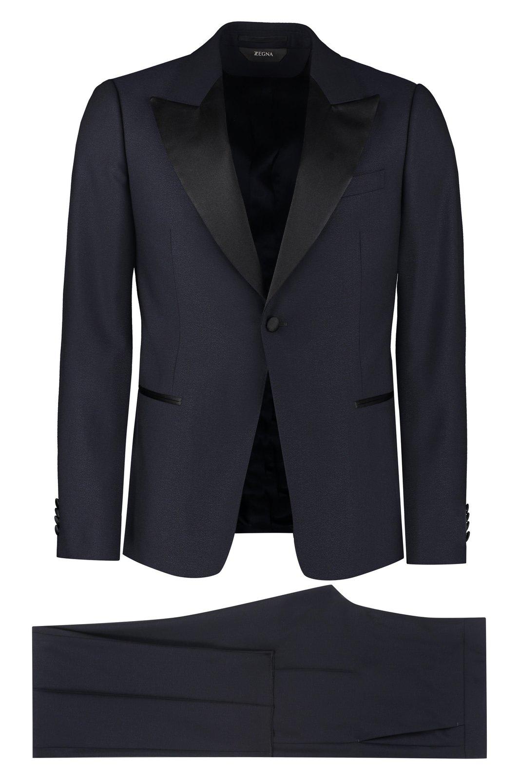 Shop Z Zegna Two-piece Single-breasted Suit In Blue