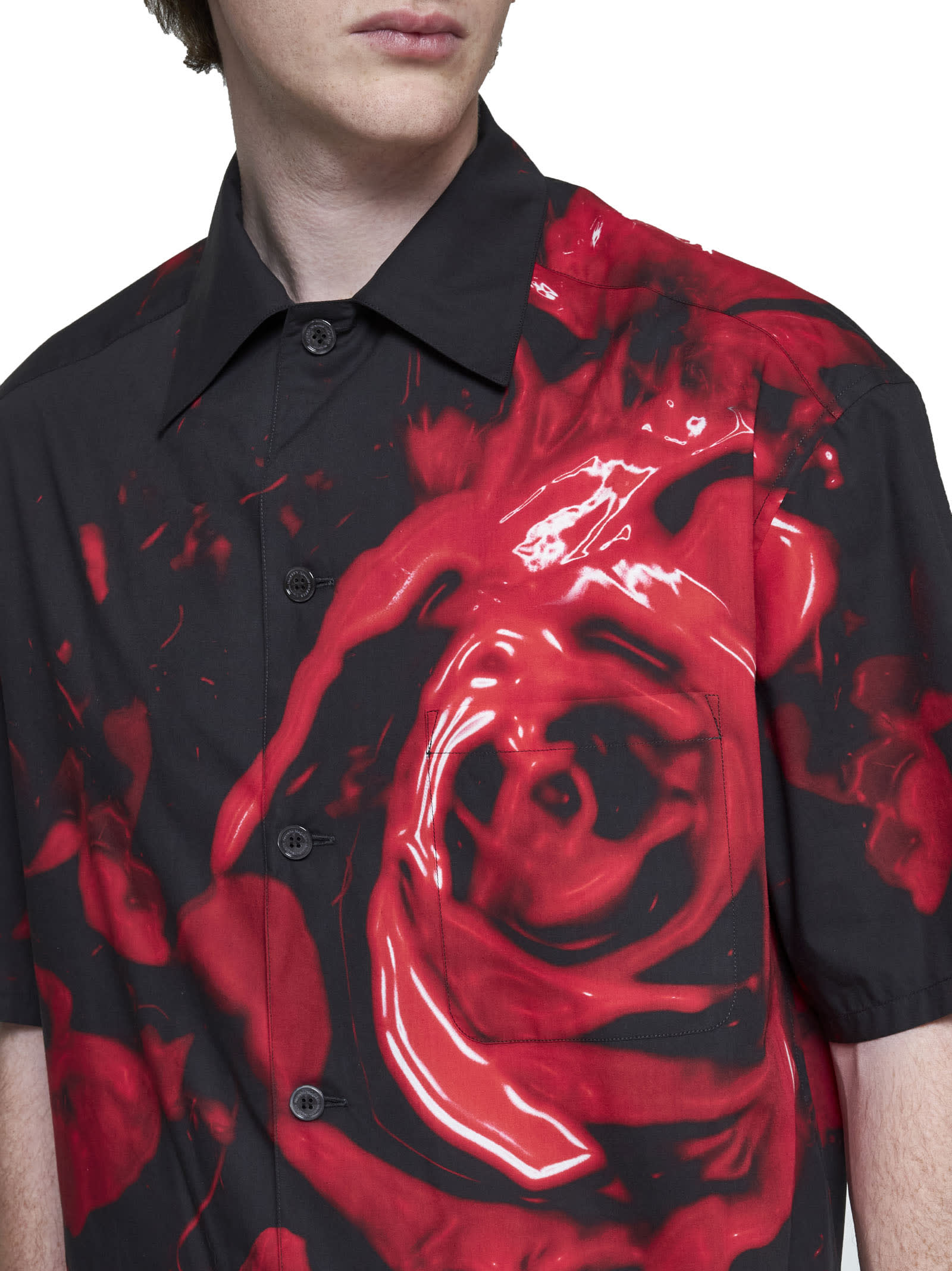 Shop Alexander Mcqueen Shirt In Black-red