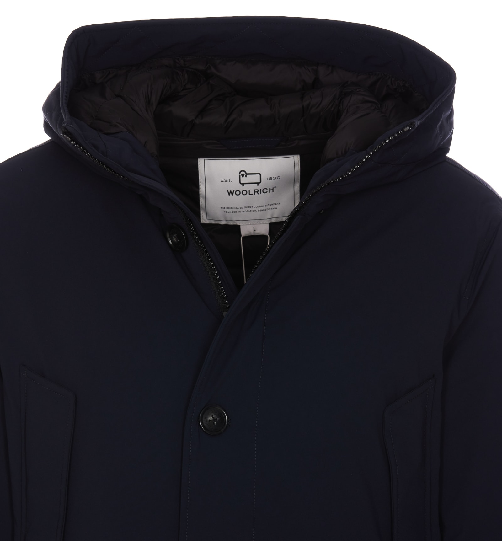 Shop Woolrich Arctic Stretch Down Parka In Melton Blue