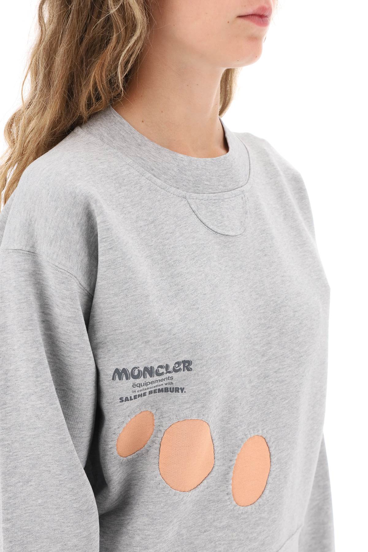 Shop Moncler Sweater With Cut-outs In Grey
