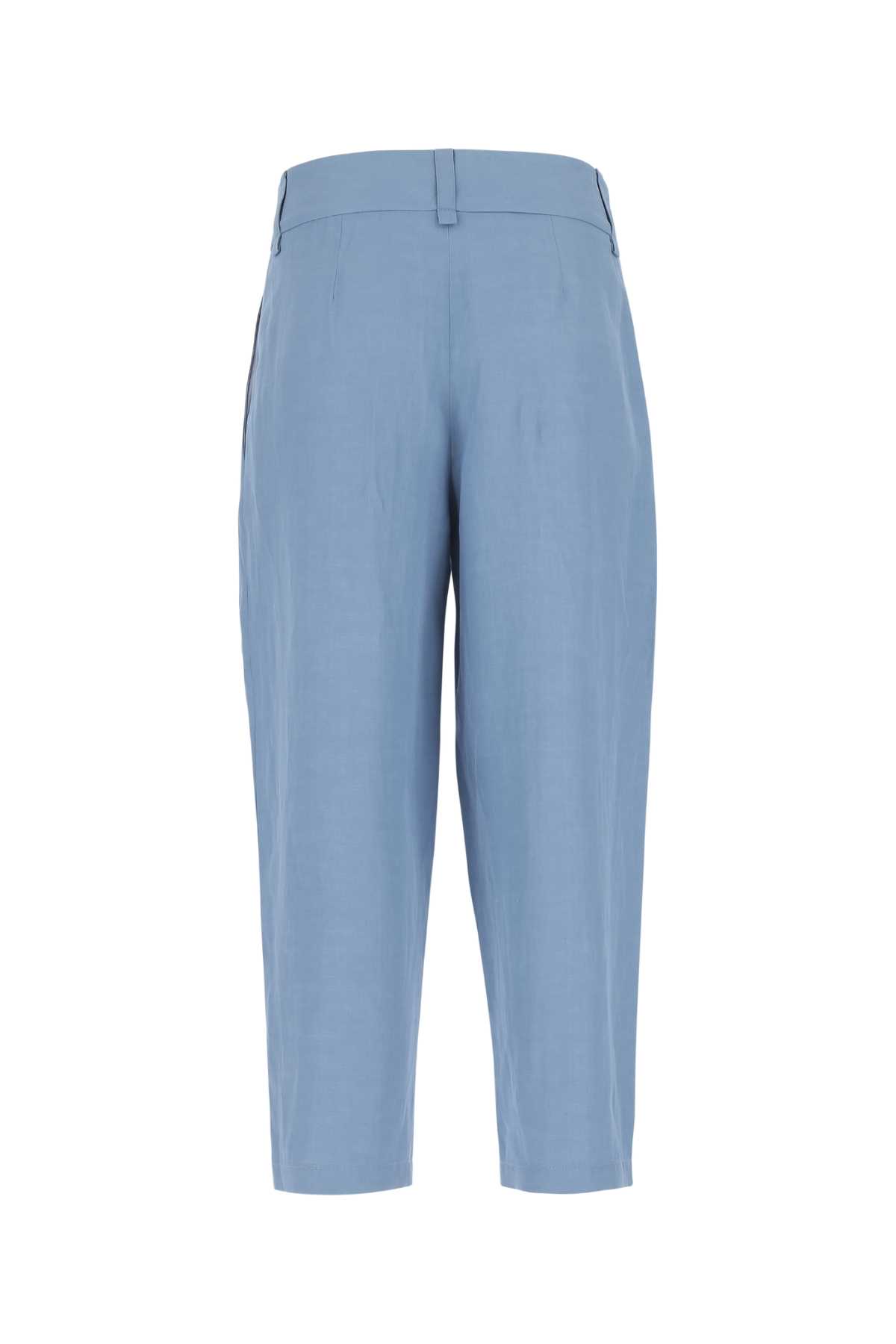 Shop Stella Mccartney Light-blue Viscose Blend Culotte Pant In 4218