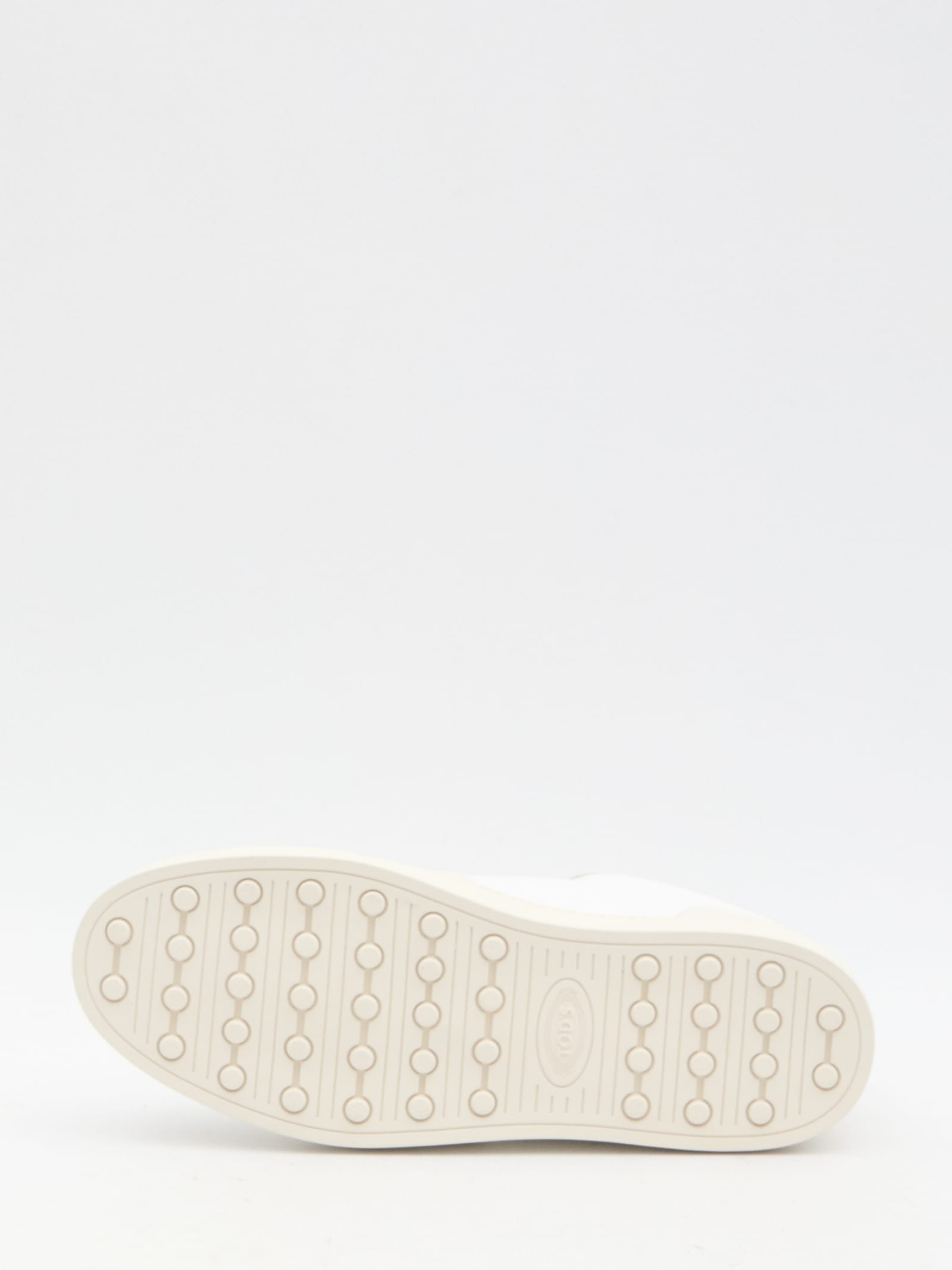 Shop Tod's Leather Sneakers In White