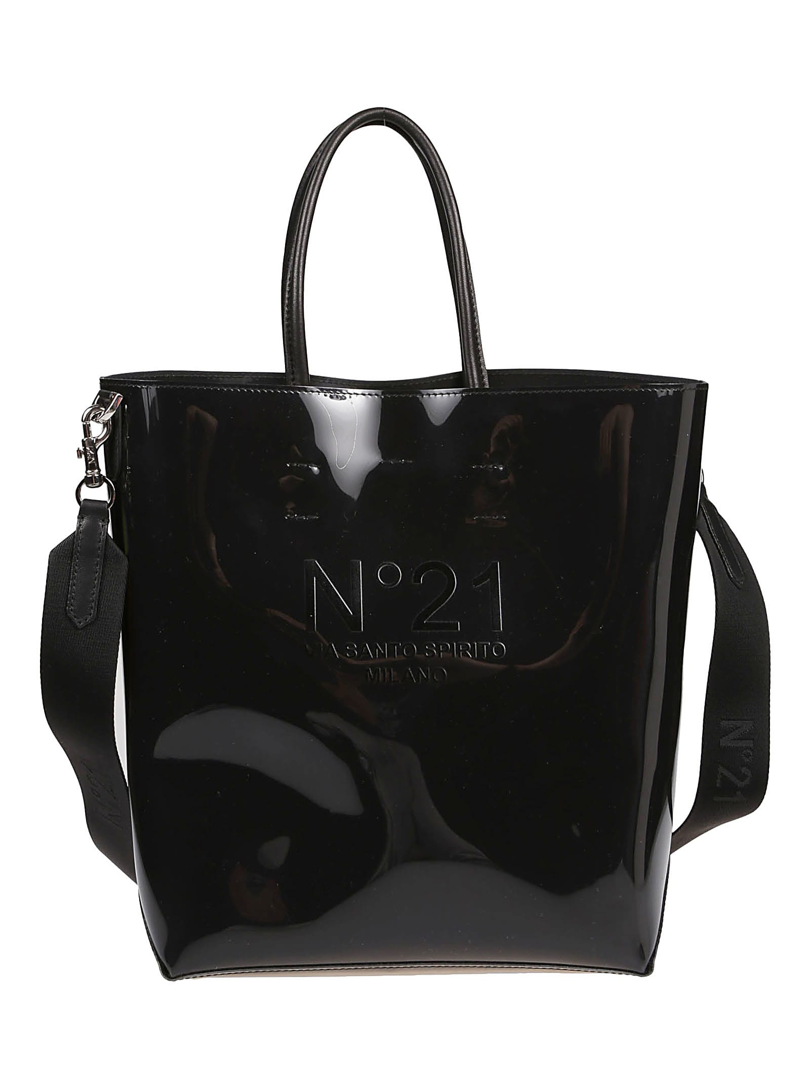 N°21 Vertical Shopper Bag In Dark Black