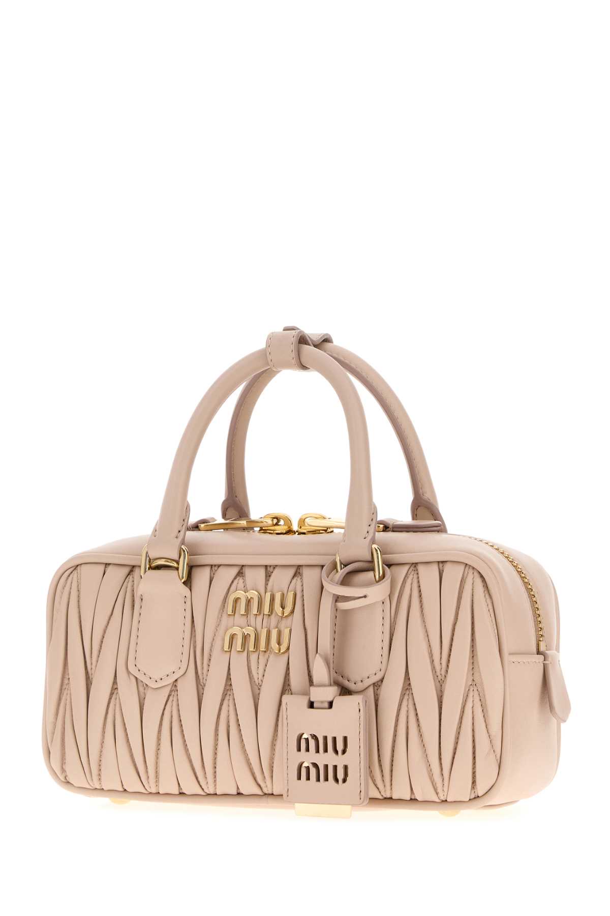 Miu Miu Powder Pink Leather Arcadie Handbag In Pink