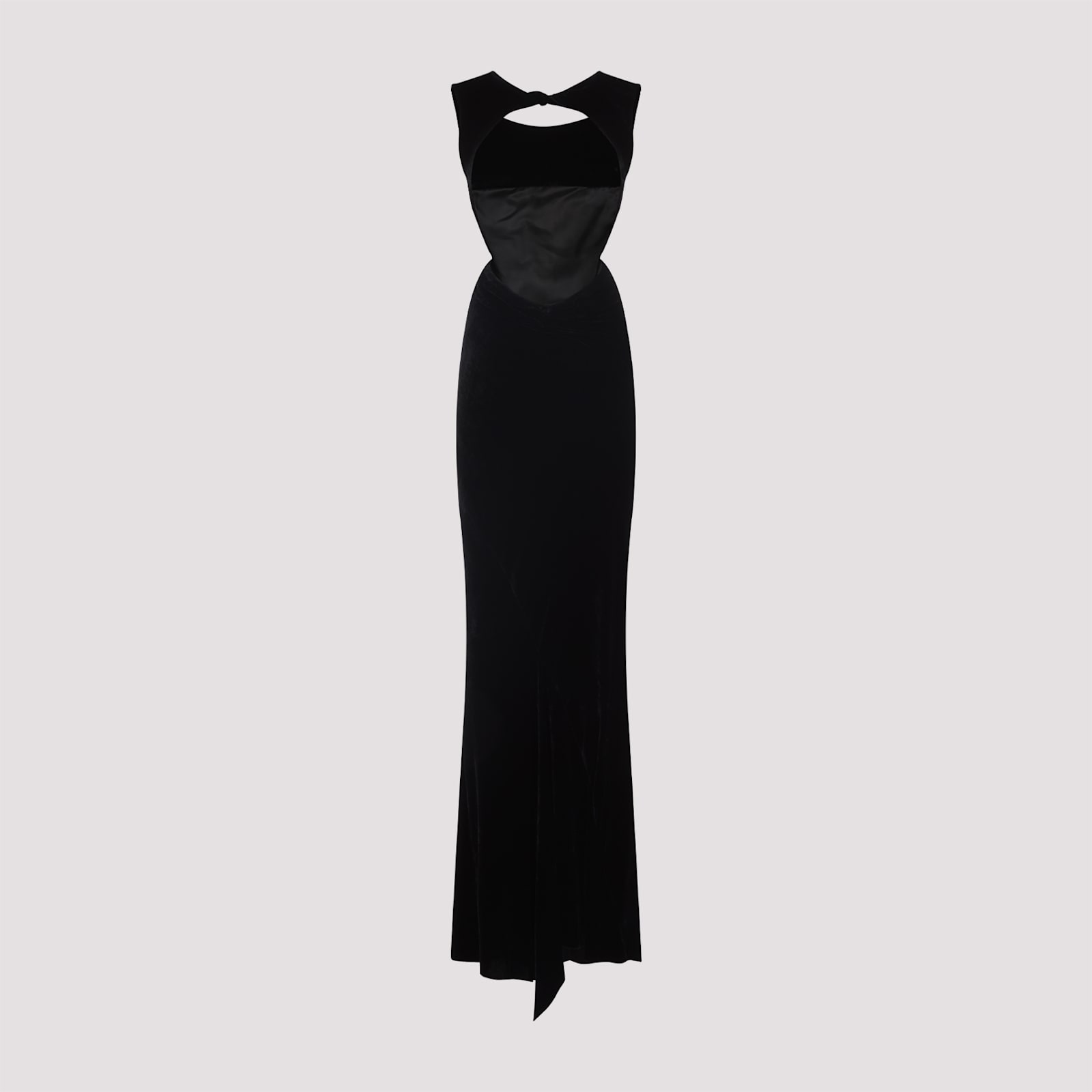 Rick Owens Black Evening Dress With Deep V-neckline And Cutout Detail In Black