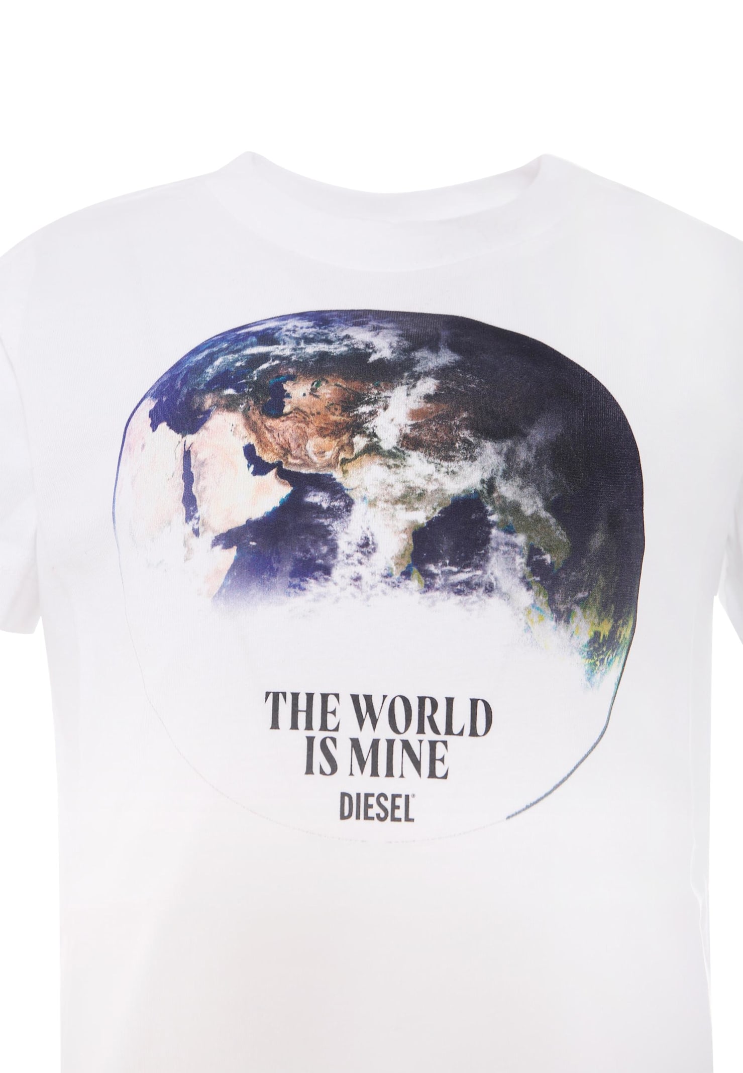 Diesel T-shirt With Earth Print In Transparent