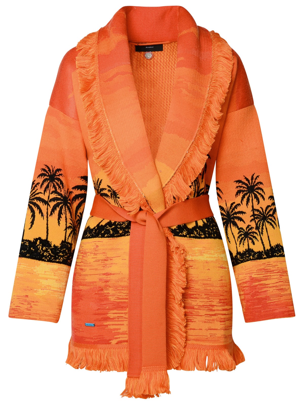 Alanui Jacquard Landscape Cardigan In Orange