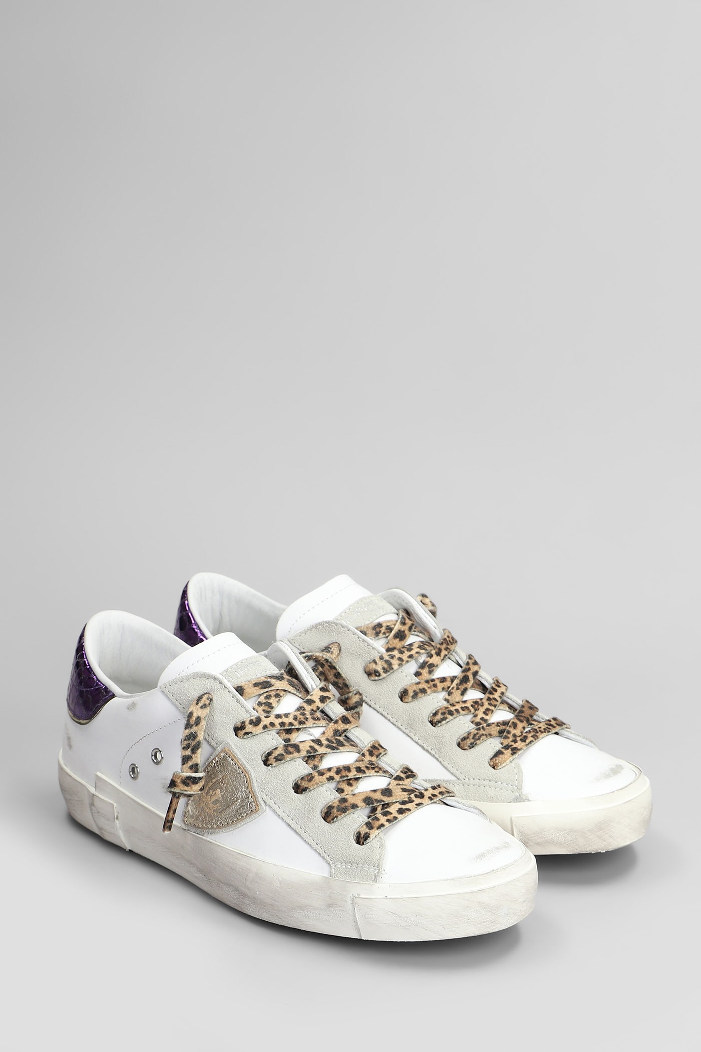 Shop Philippe Model Prsx Low Sneakers In White Leather