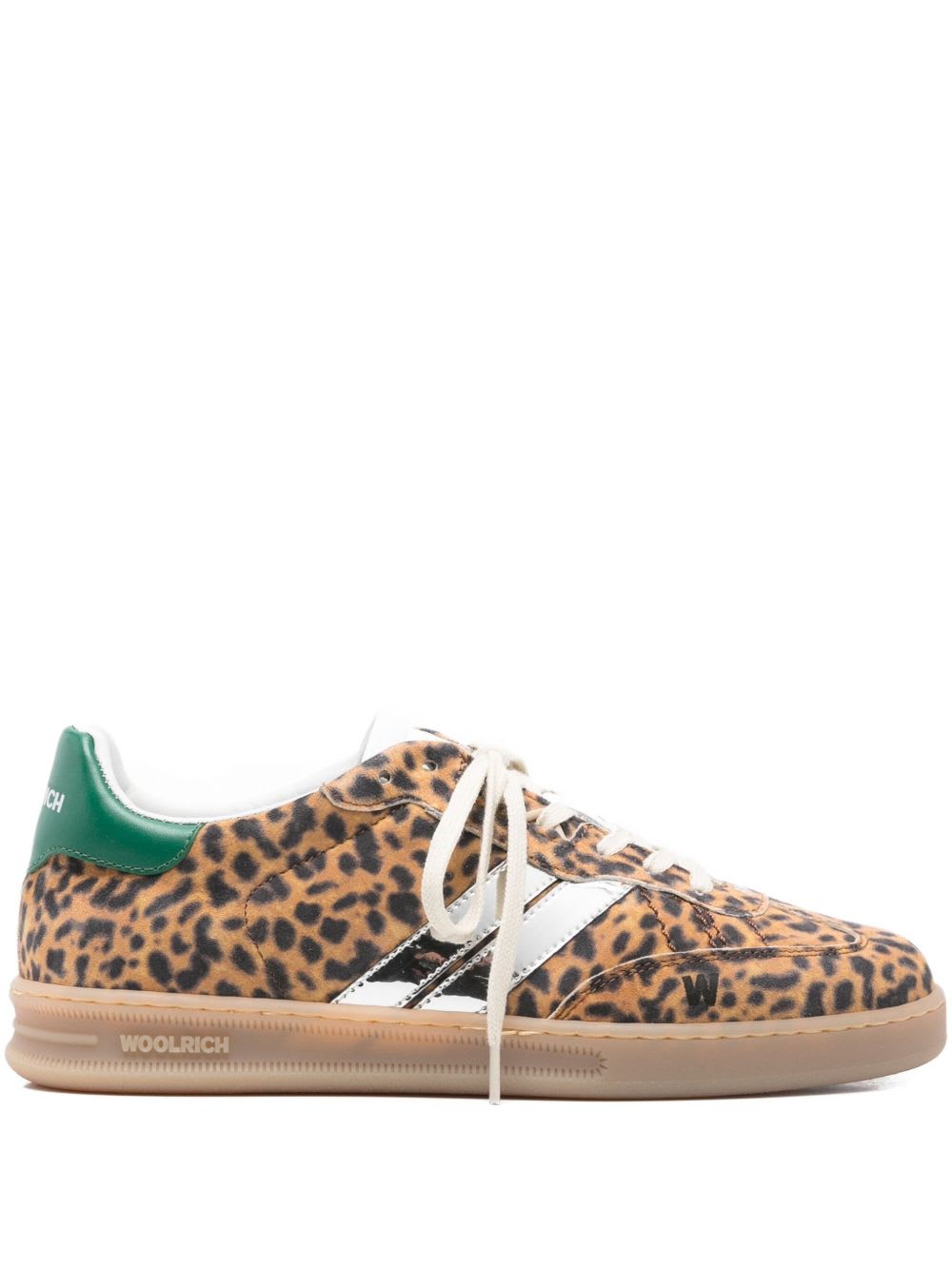 Woolrich Animal Print Low-top Sneakers With Rubber Sole In Brown