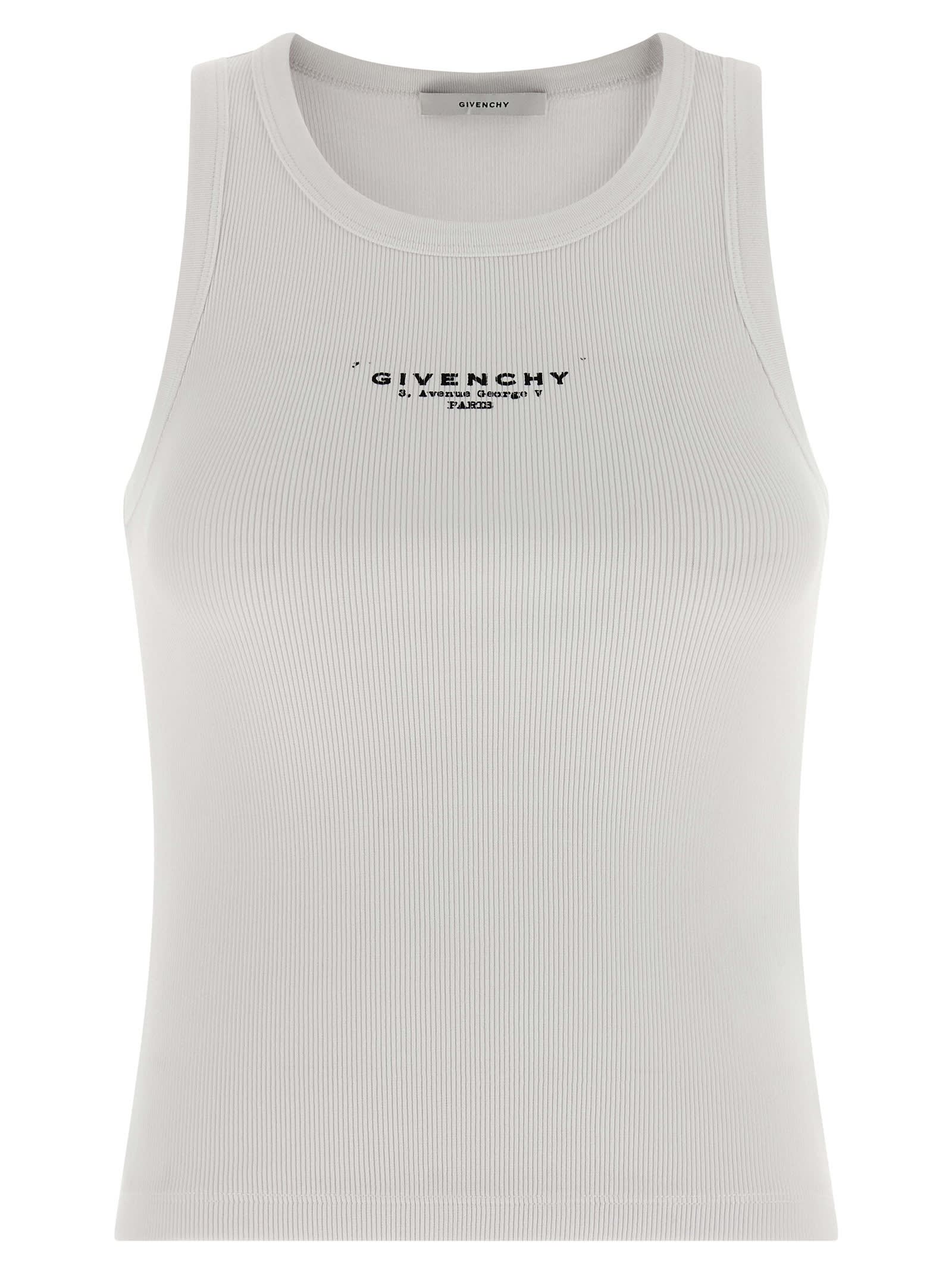 Givenchy Slim Tank Top With Logo Print In White