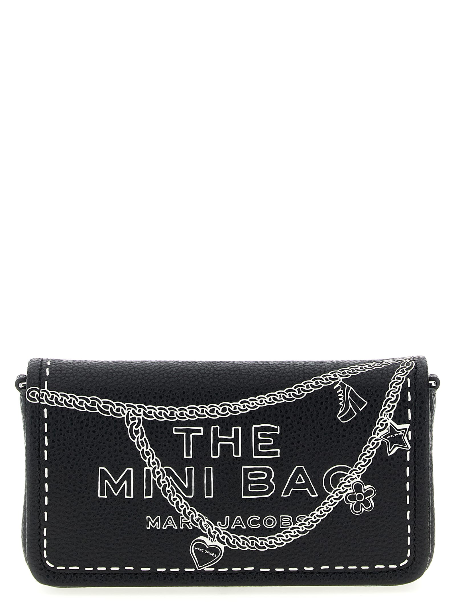 Marc Jacobs The Trompe Loeil Leather Mini Crossbody Bag In Black