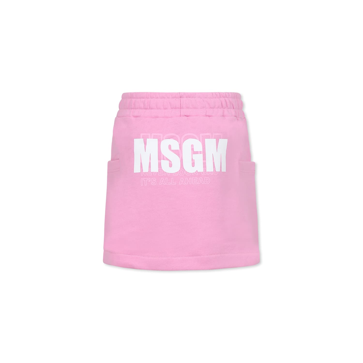 Msgm Pink Skirt For Girl With Logo In Pink
